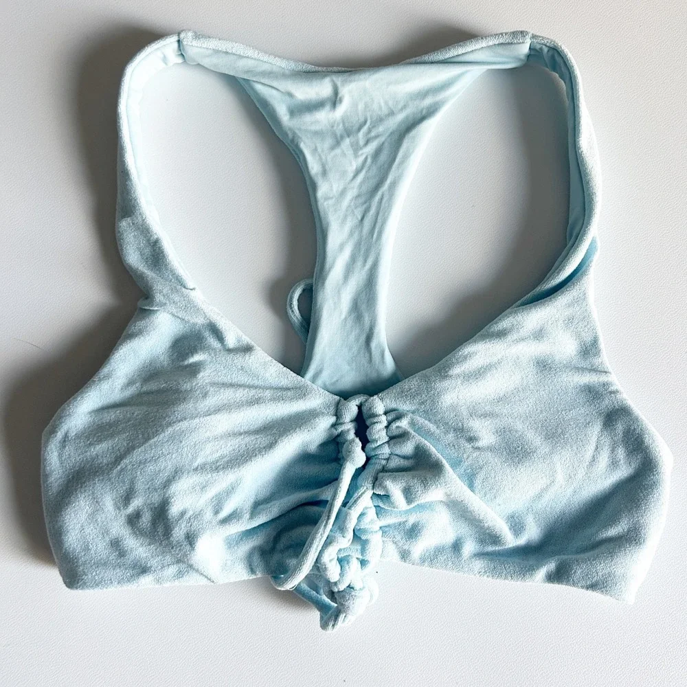L*Space Womens Spring Break Beach Vacation Lace‎ Up Dax Bikini Swim Top Size S